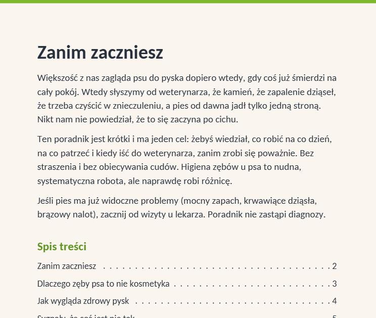 Zwierzakownia™ Ebook - Jak dbać o higienę pyska i zębów twojego psa.